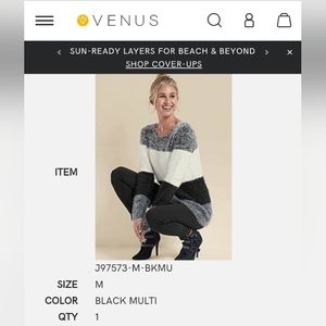 Venus black/white/gray super soft sweater
